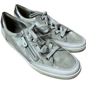 Paul Green Nuevo Women’s Size 8.5 Sneaker Silver Gray Metallic Leather Size